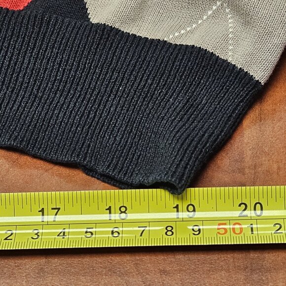 KingSize Big & Tall Men's Argyle V-Neck Sweater Black Red Gray Pullover 2XL - Picture 9 of 13